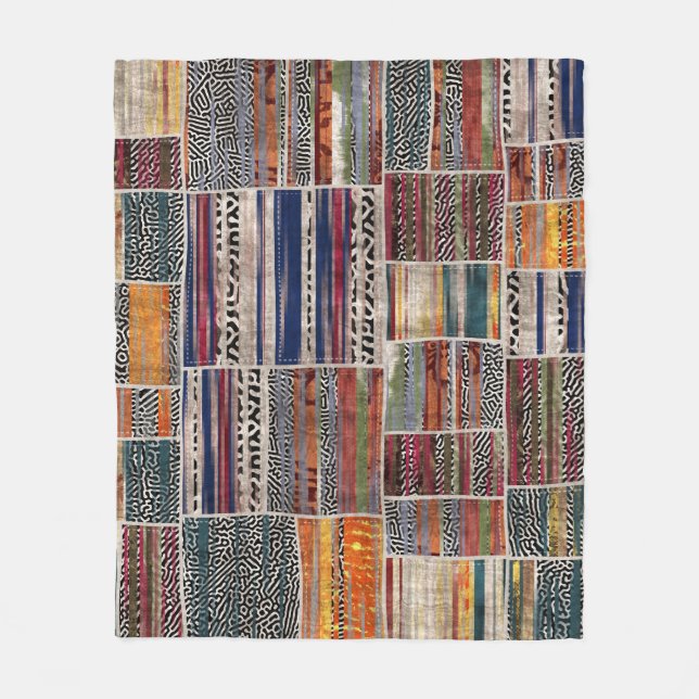 Couverture Polaire Collage de patchwork : motif de courtepointe mixte (Devant)