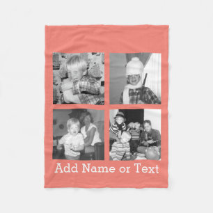 Couverture Polaire Collage de photo d'Instagram avec 4 images -