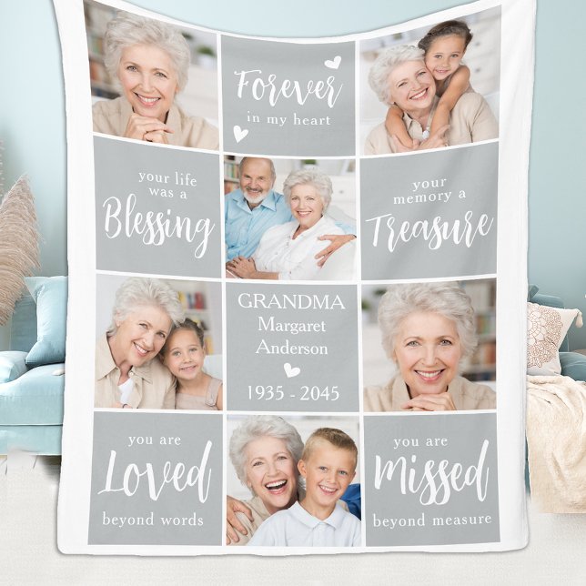 Couverture Polaire Collage de photos commémoratives 6 Souvenir person (Créateur téléchargé)