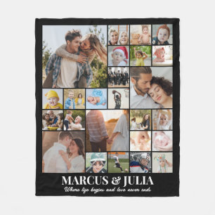 Couverture Polaire Collage de photos d'anniversaire de couple 25 phot