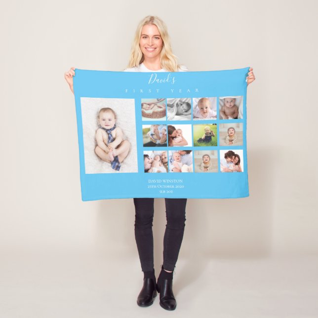 Couverture Polaire Collage de photos de bébés garçons Garder l'amour  (En situation)