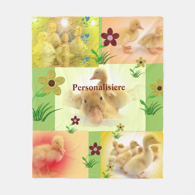 Couverture Polaire collage de photos de canards mignons  (Devant)