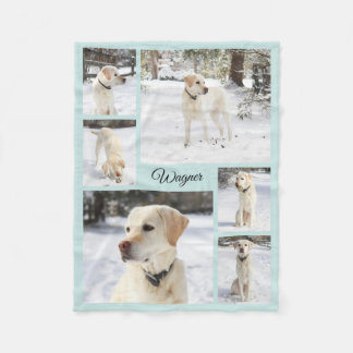 Couverture Polaire Collage de photos de compagnie doux et cosy bleu c