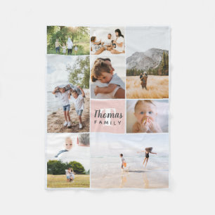 Couverture Polaire Collage de photos de la famille des roses blanches