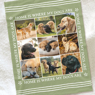 Couverture Polaire Collage de photos de texte personnalisé Chien de c