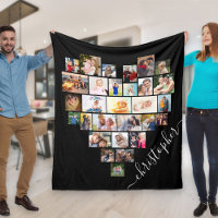 Collage de photos du coeur avec nom de script
