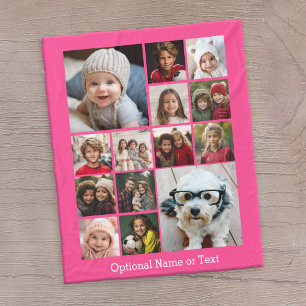 Couverture Polaire Collage de photos Instagram - Jusqu'à 14 photos ro