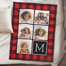 Collage de photos Monogramme carreau de buffle rou