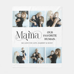 Couverture Polaire Collage de photos sentimental Cadeau pour maman