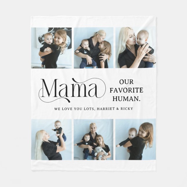 Couverture Polaire Collage de photos sentimental Cadeau pour maman  (Devant)