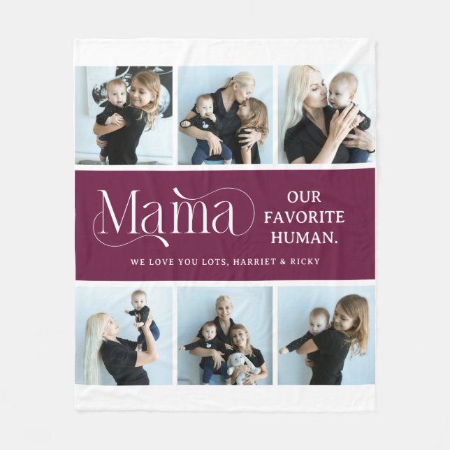 Couverture Polaire Collage de photos sentimental Cadeau pour maman  (Devant)