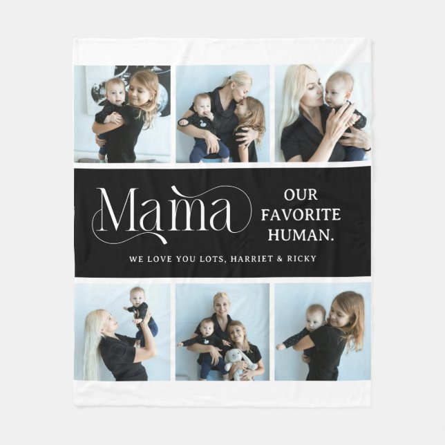 Couverture Polaire Collage de photos sentimental Cadeau pour maman  (Devant)