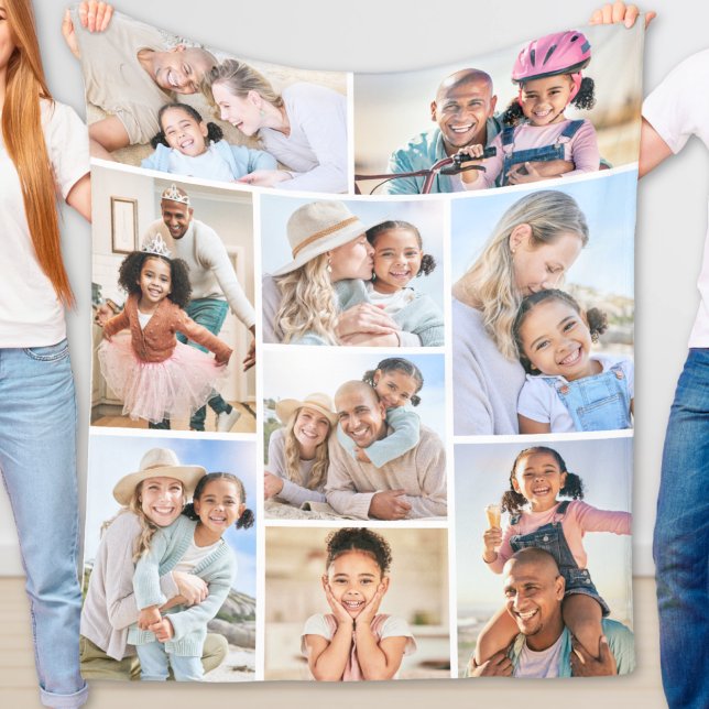 Couverture Polaire Collage de photos simple image (Photo Collage Simple Elegant Picture Fleece Blanket)
