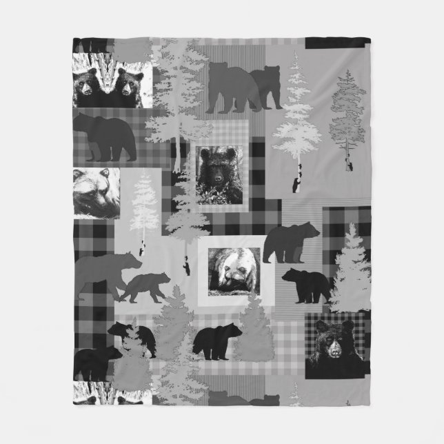Couverture Polaire Collage d'ours (Devant)