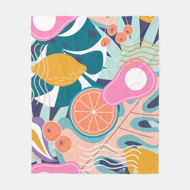 Couverture Polaire Collage moderne floral sans couture motif. Exposit (Devant)