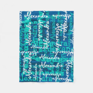Couverture Polaire Collage nommé de filles congelé par turquoise de