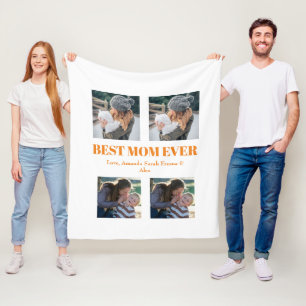 Couverture Polaire Collage personnalisé 4 photos Beat Mom Ever