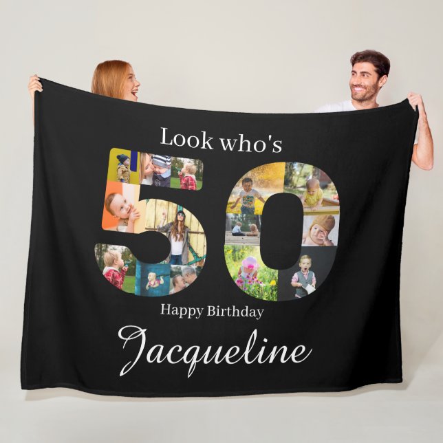 Couverture Polaire Collage photo 50e anniversaire (En situation)