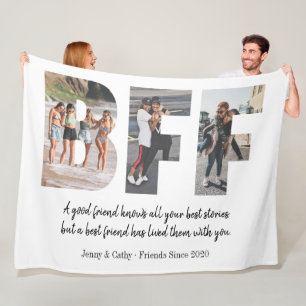 Couverture Polaire Collage photo BFF moderne Best Friend Besties Cita