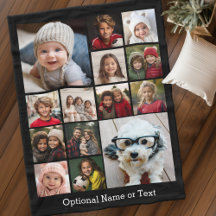 Collage photo carré - Jusqu'à 14 photos noir