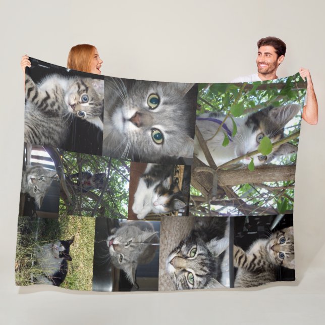 Couverture Polaire Collage Photo Cat And Kitten, (En situation)