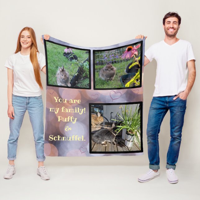 Couverture Polaire collage photo d'animal de compagnie – 3 photos (En situation)