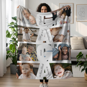 Couverture Polaire Collage photo de Gaga moderne & Noms des petits-en