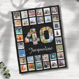 Couverture Polaire Collage photo de la famille du 40e anniversaire 47