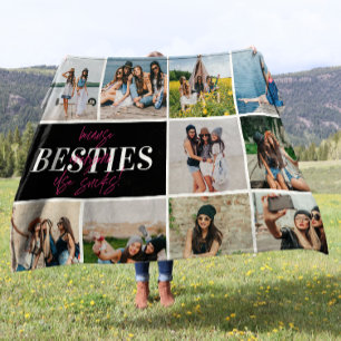 Couverture Polaire Collage photo de meilleurs amis Cadeau d'anniversa
