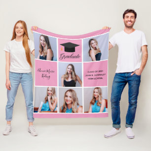 Couverture Polaire Collage photo de portrait senior de remise de dipl