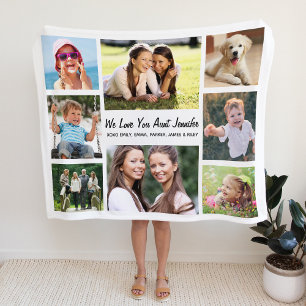Couverture Polaire Collage photo de Tante Love You
