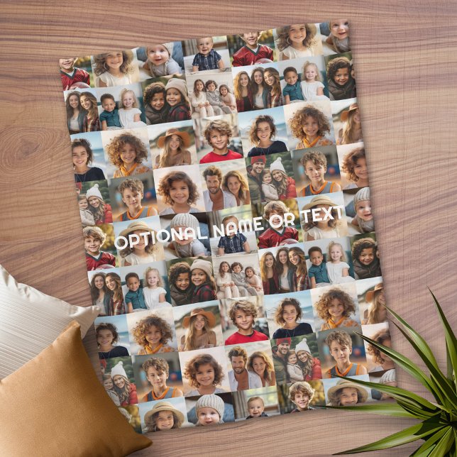 Couverture Polaire Collage photo fou - Jusqu'à 16 photos (Personalized Fleece Blanket)