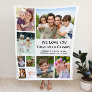 Couverture Polaire Collage photo grand-parents