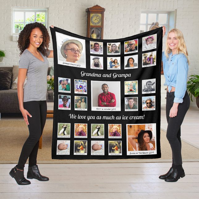 Couverture Polaire Collage Photo Grand-Parents Pour Grand-Mère Grand- (Créateur téléchargé)