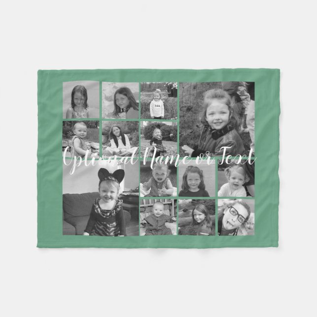 Couverture Polaire Collage photo Jusqu'à 14 photos PEUVENT MODIFIER L (Devant (Horizontal))