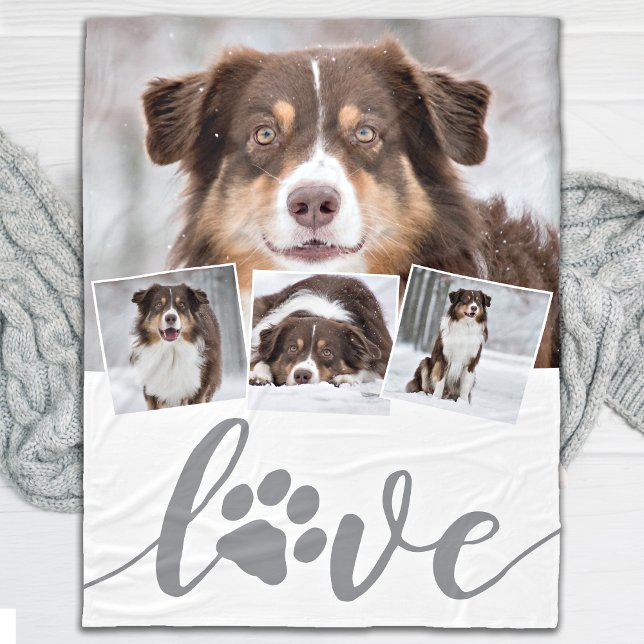 Couverture Polaire Collage photo Love Custom Chien (Créateur téléchargé)