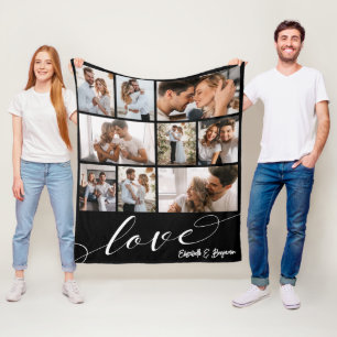 Couverture Polaire Collage photo Love Script