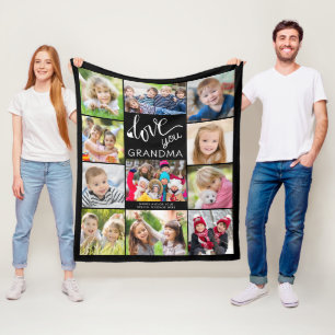 Couverture Polaire Collage photo Love You Grandma 11 Photos Personnal