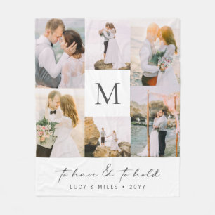 Couverture Polaire Collage Photo Mariage Blanche polaire