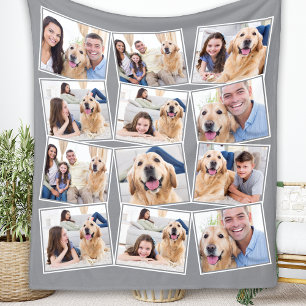 Couverture Polaire Collage photo Modern Grey 12