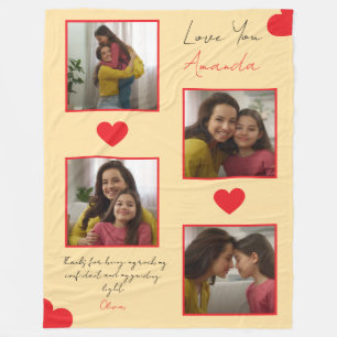 Couverture Polaire Collage photo moderne de Red Hearts