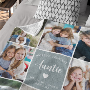 Couverture Polaire Collage photo moderne pour Tante Cadeau personnali