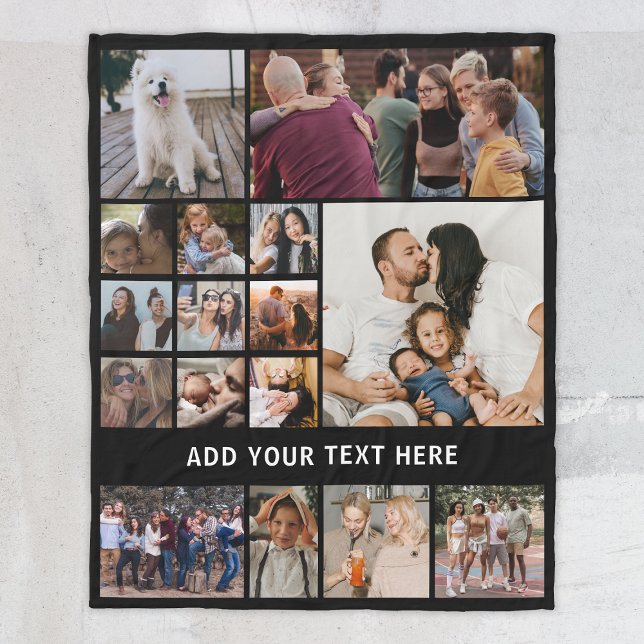 Couverture Polaire Collage photo personnalisé 16 (Créateur téléchargé)