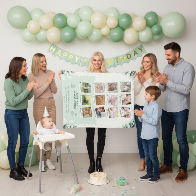 Couverture Polaire Collage photo personnalisé de 1ère année de voyage (Créateur téléchargé)