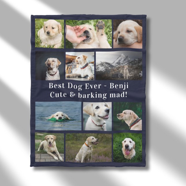 Couverture Polaire Collage photo personnalisé de Best Dog Ever (Custom dog blanket.)