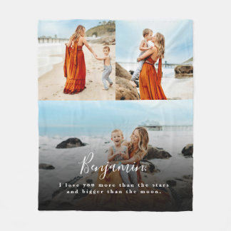 Couverture Polaire Collage photo personnalisé Love You Fleece Blanket