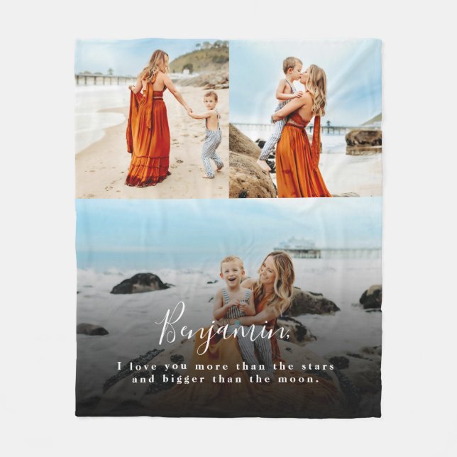 Couverture Polaire Collage photo personnalisé Love You Fleece Blanket (Devant)