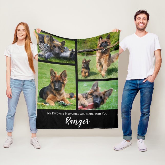 Couverture Polaire Collage photo personnalisé Pet Memorial (En situation)