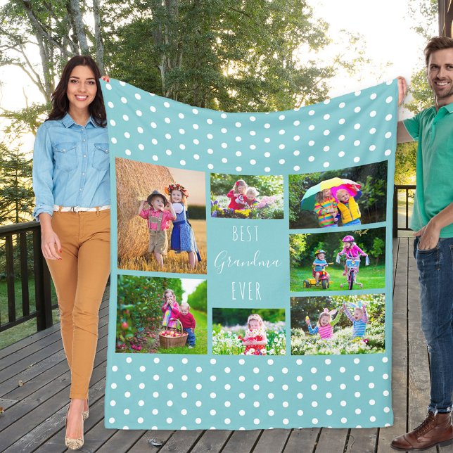 Couverture Polaire Collage photo pour le ciel bleu de la meilleure gr (Créateur téléchargé)