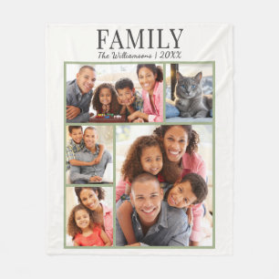 Couverture Polaire Collage photo simple pour une famille moderne